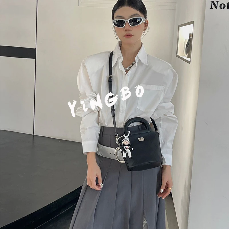 【英柏甄选】ZT-D7165-科技黑 然与纯小众设计感时尚单肩百搭女包