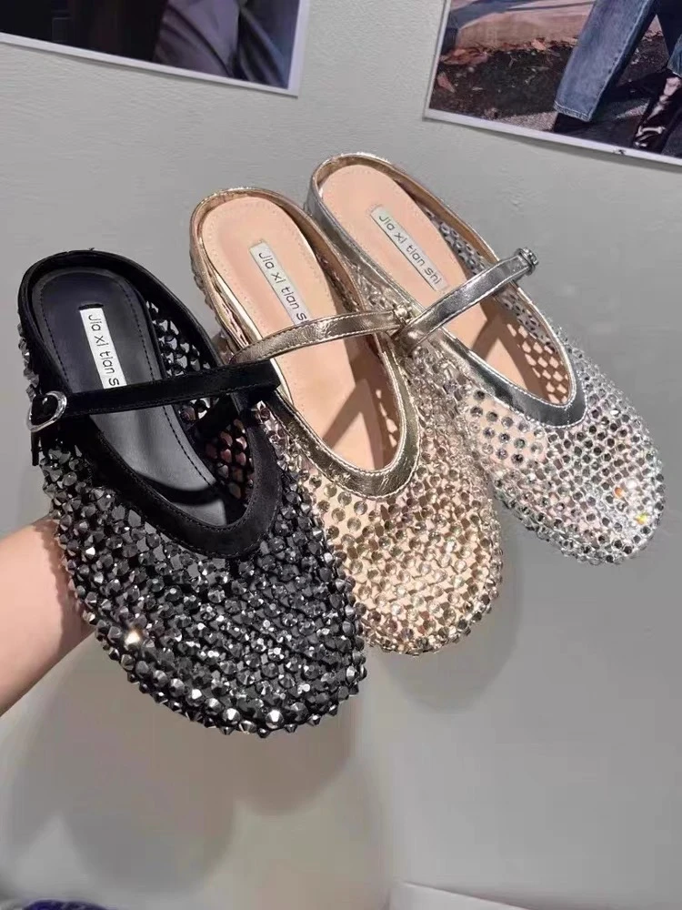 2025夏季新款洋气百搭亮钻时尚女拖鞋