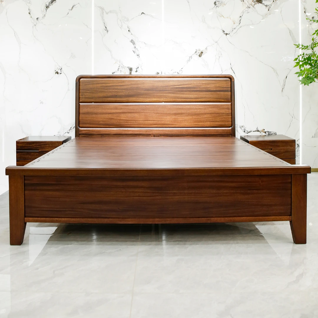 （大利家具）CM-30大床01床头柜黑胡桃轻奢新中式家用双人床主卧室