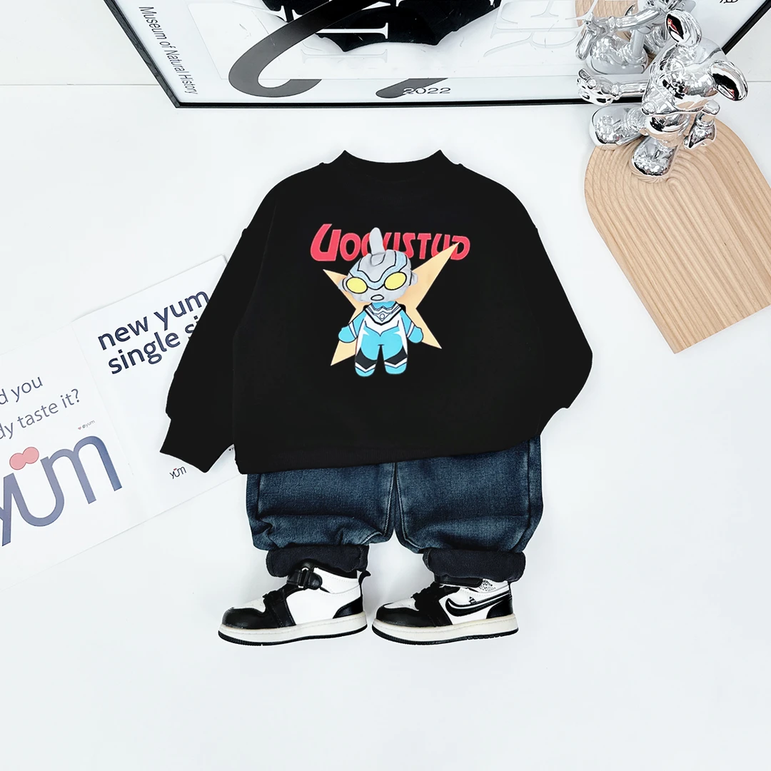 儿童卫衣加绒款长袖2025新秋冬装男童 D-HZ241050-1 悠悠童话童装