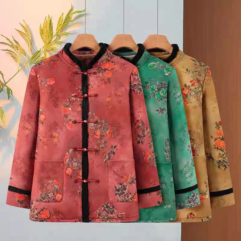 1731款-冬季新款贵妇人优雅毛边花棉袄