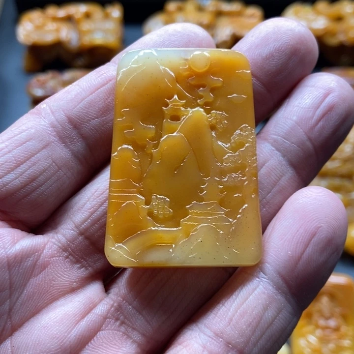 石英质玉（黄龙玉）未镶嵌颈饰