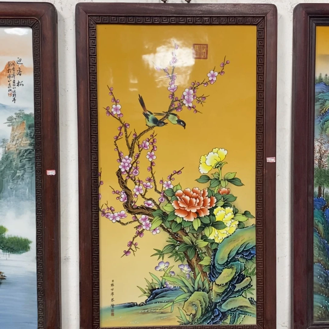 瓷片90*52*1景德镇瓷板画柴窑烧制