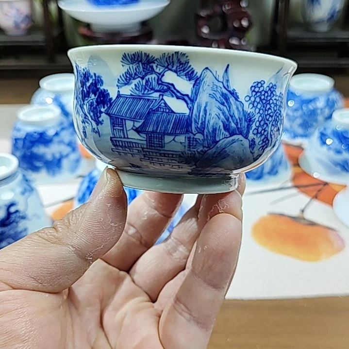 景德镇手绘画1300度高温釉下彩陶瓷