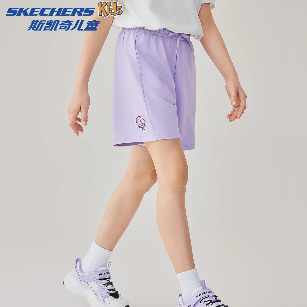 斯凯奇官方童装男女童夏季户外运动裤时尚休闲短裤L225K025