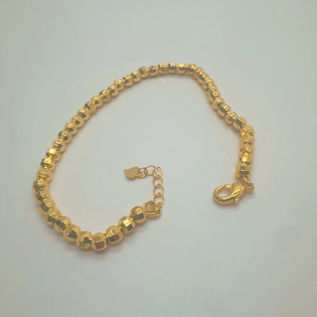 足金999蹦迪珠手链卡4mm