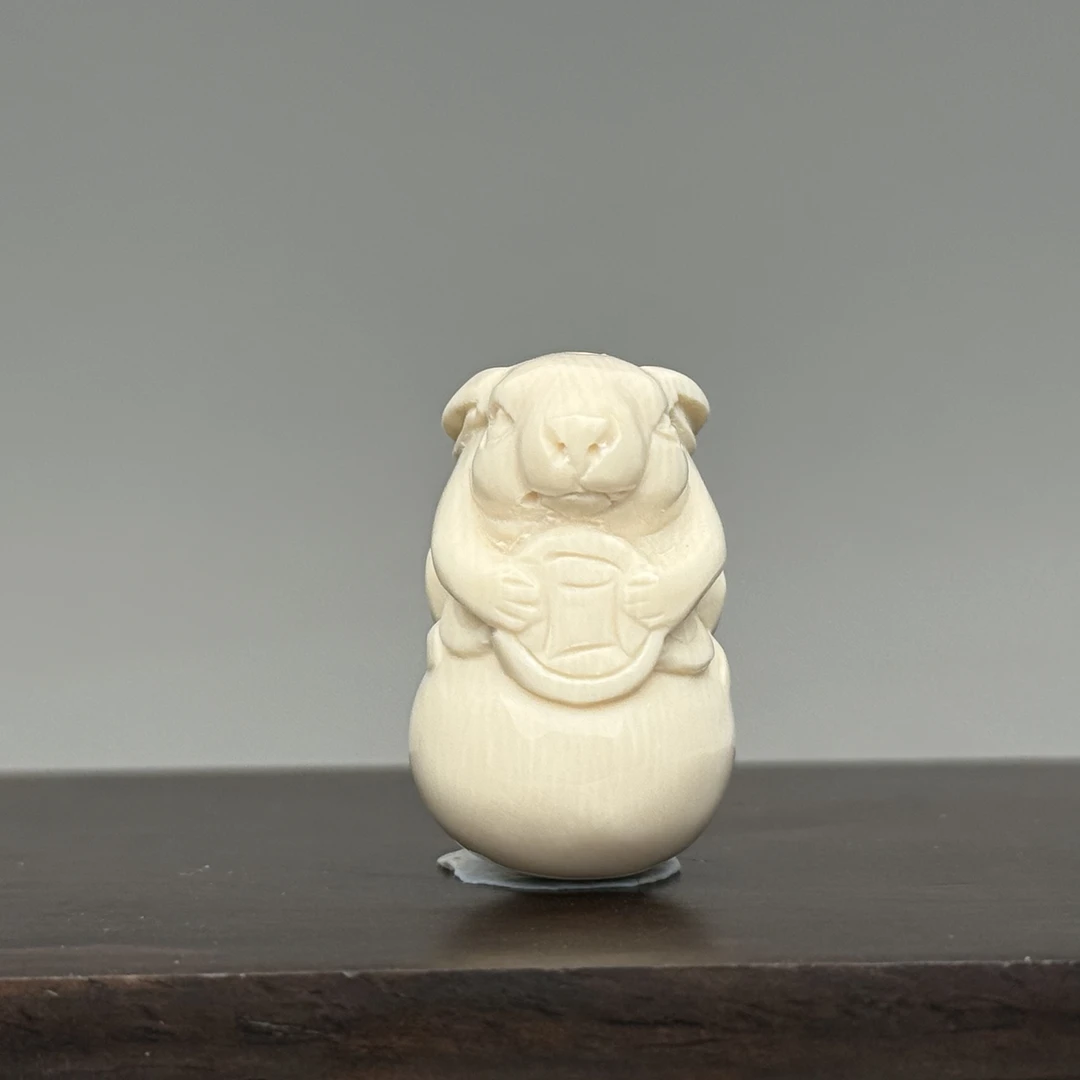 DEZHI/德志【钱兔似锦】29*18mm10g吊坠天然猛犸牙A961