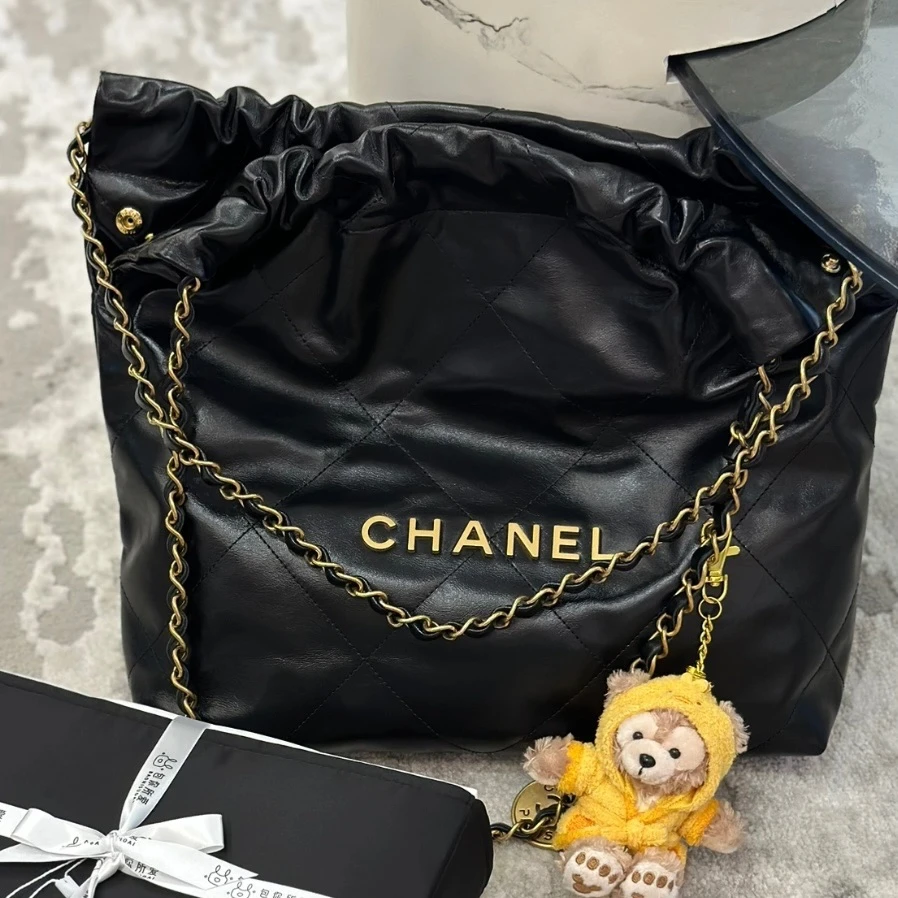 99新 Chanel/香奈儿 蔚蓝/22bag黑金小号