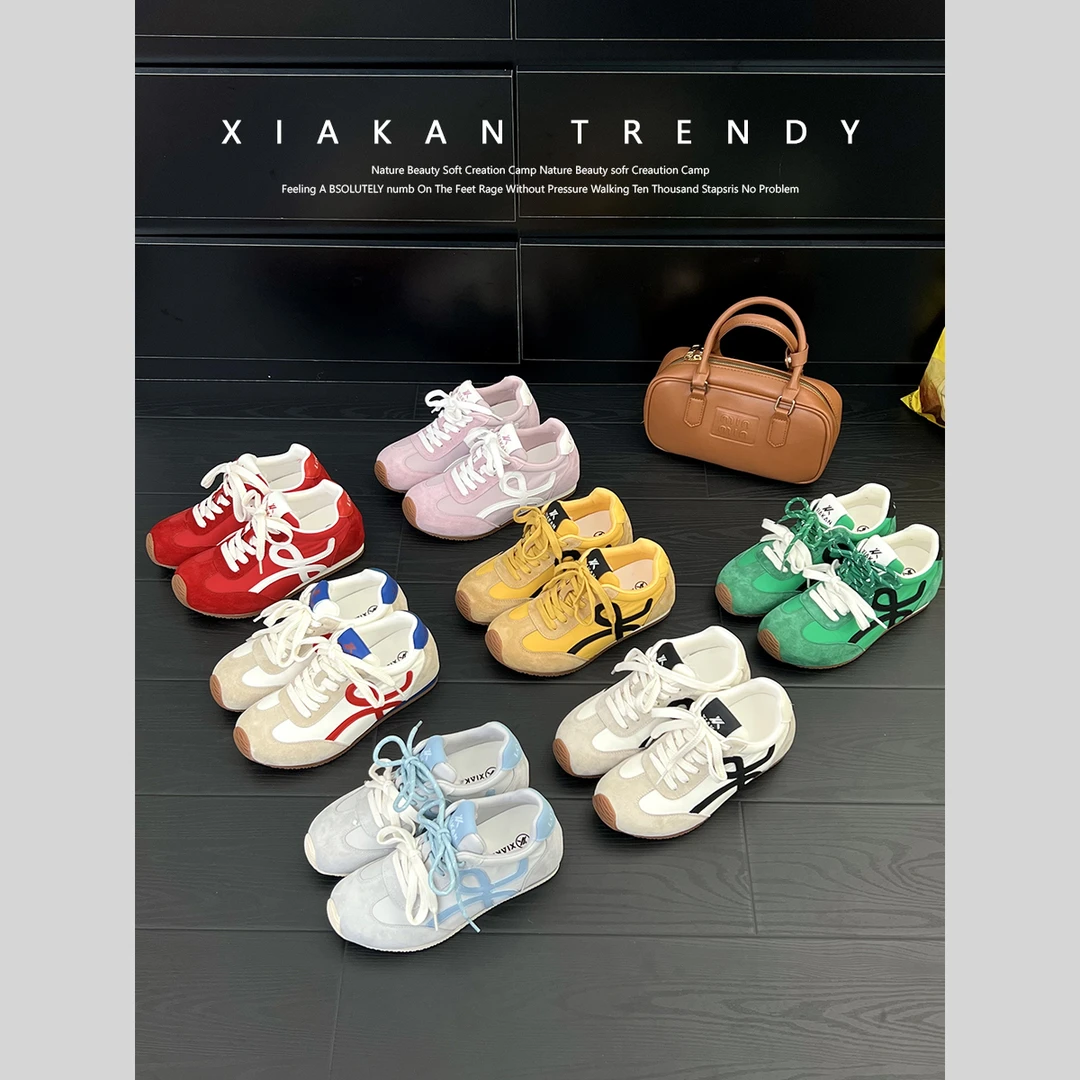 夏侃 XIAKAN 内增高6cm阿甘鞋女春季百搭休闲鞋慢跑德训鞋ins