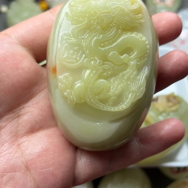 E****i石材方解石手把件