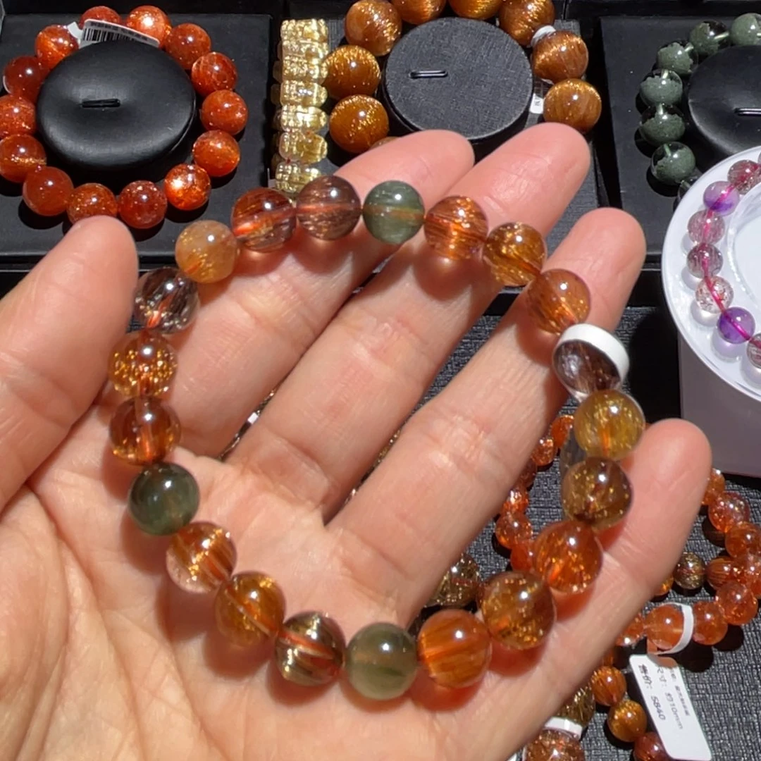 水晶手链未镶嵌角*发晶多宝9.5mm左右