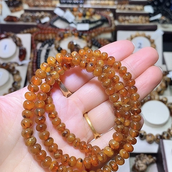 乐***心琥珀未镶嵌裸石橘蜜6m