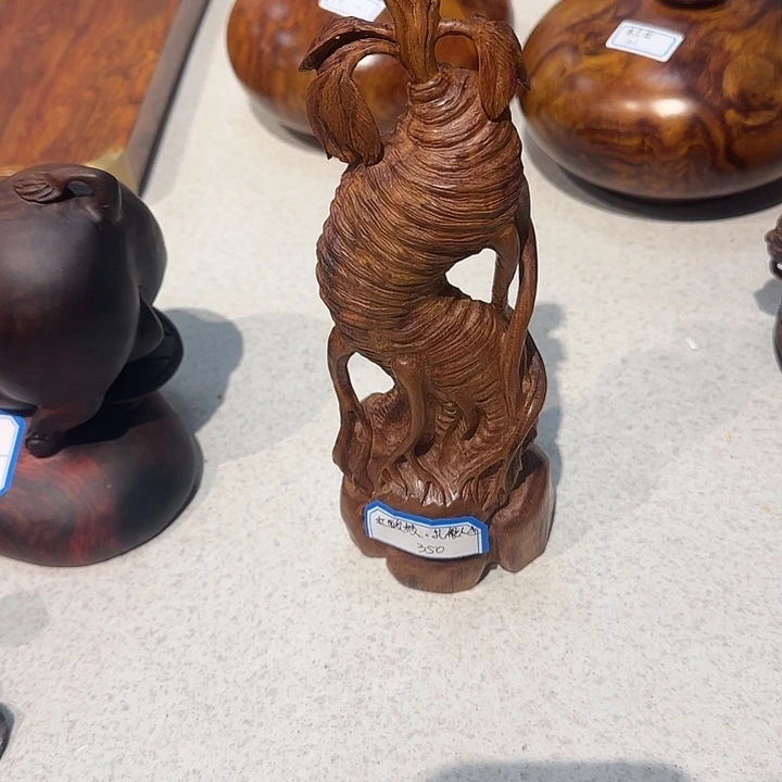 摆件黄花梨手工雕刻人生如意