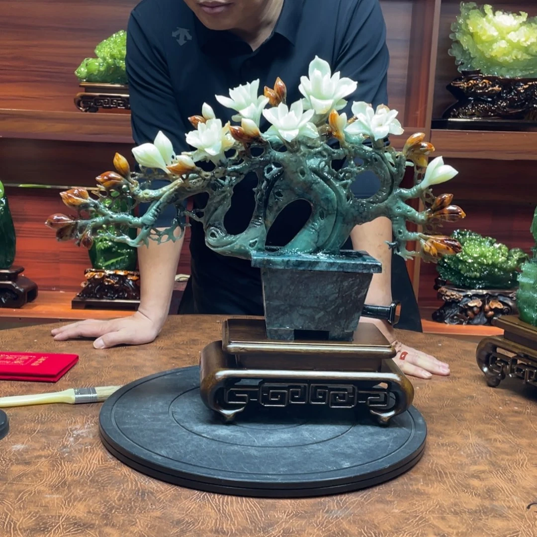 老***藏玉手工雕刻岫玉摆件