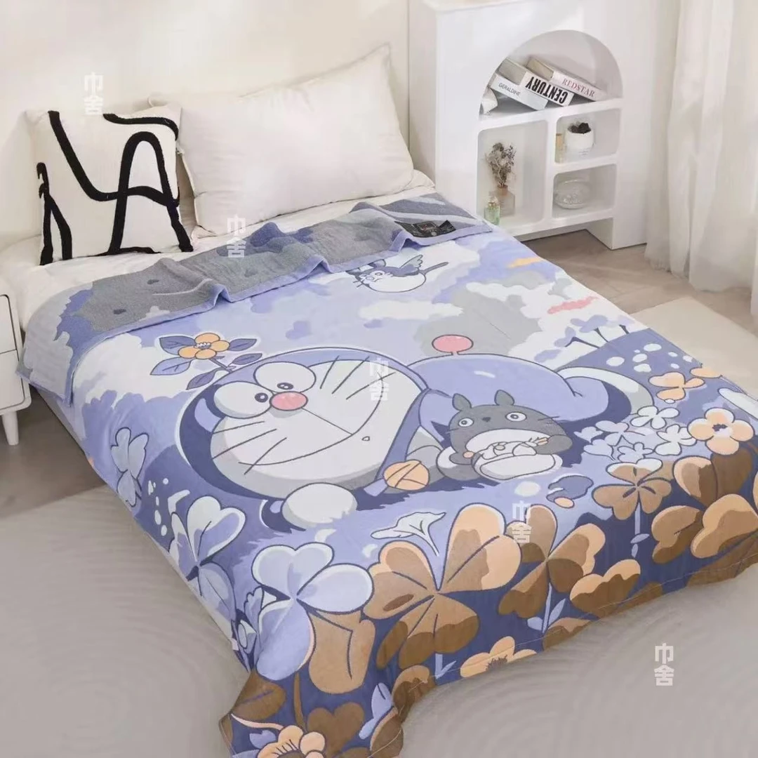 【哆啦A梦】150*200cm 新疆棉A类 柔软亲肤卡通泡芙被E