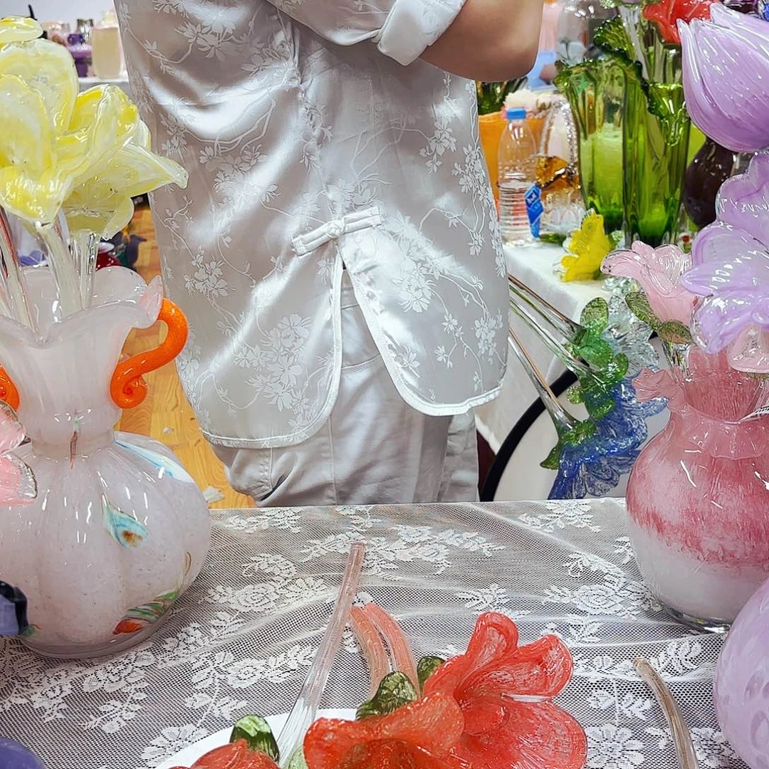 微瑕夜光琉璃花瓶花器艺术品
