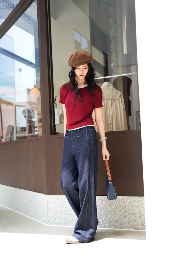 【夏季上新】显瘦百搭圆领捏褶T恤