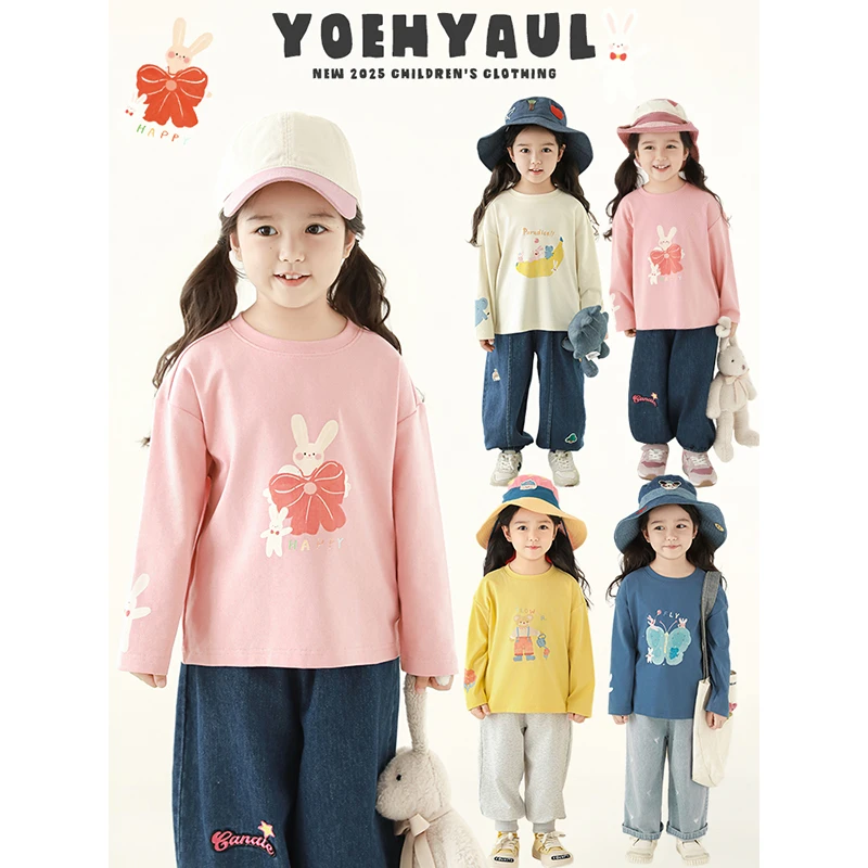 幼悠【卡通数码】春贰波女童春秋休闲洋气宽松圆领长袖T恤  C3278