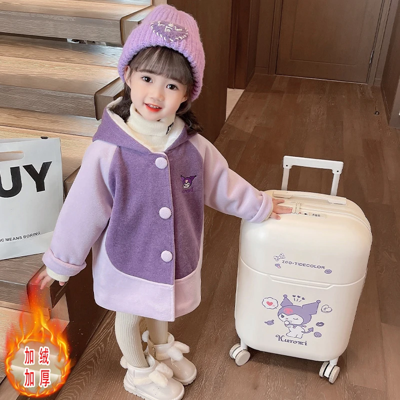 女童毛毛衣外套秋冬款2025新款女宝宝羊羔毛冬季加绒大衣儿童冬装