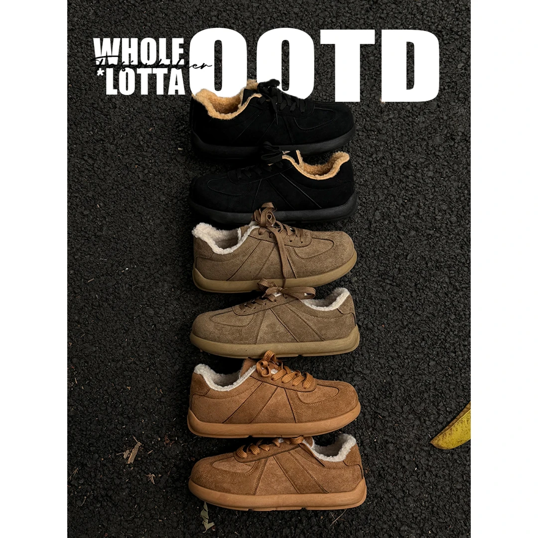 NewRockStarChoppa冬季小众小土豆加绒保暖男鞋复古老钱风勃肯鞋