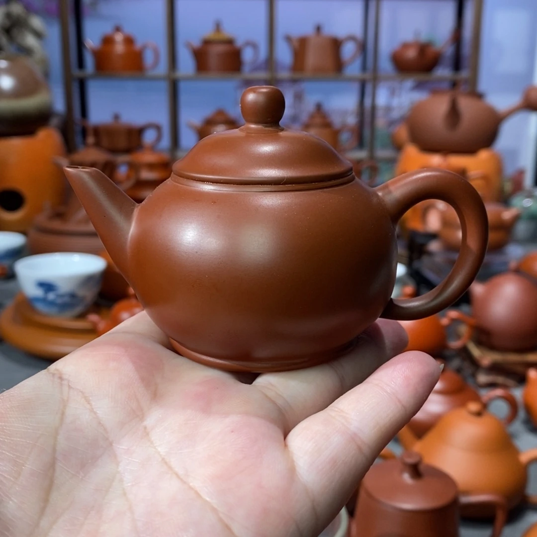 紫砂茶壶章淑煌朱泥水平壶90cc