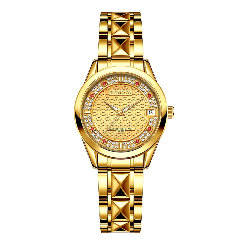 【富贵专属】德国注册品牌RENOVO罗诺威真金真钻女士时尚手表R81080