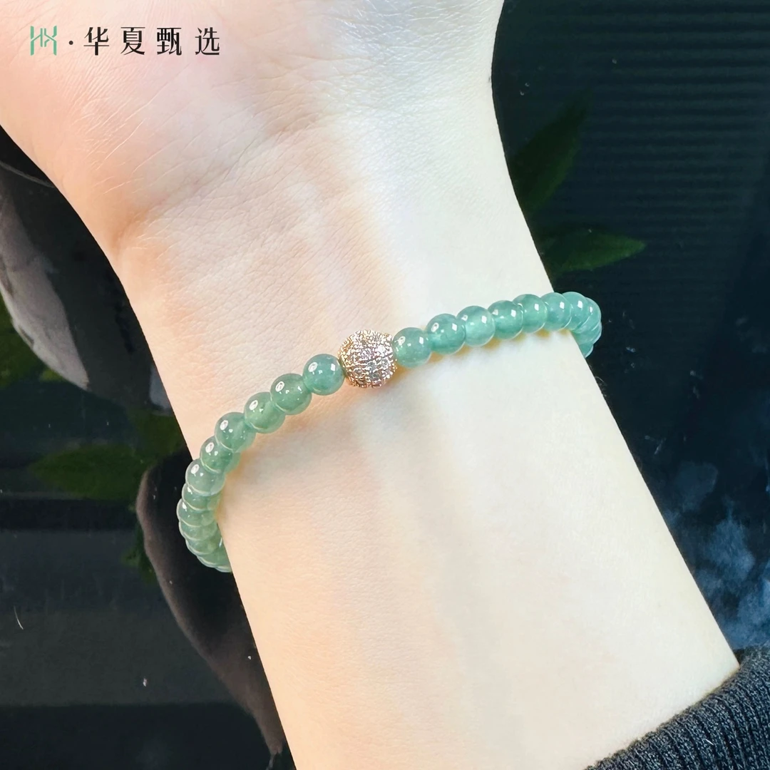 天然缅甸a货蓝水翡翠diy手串约5mm简约百搭多样性发女士玉手链