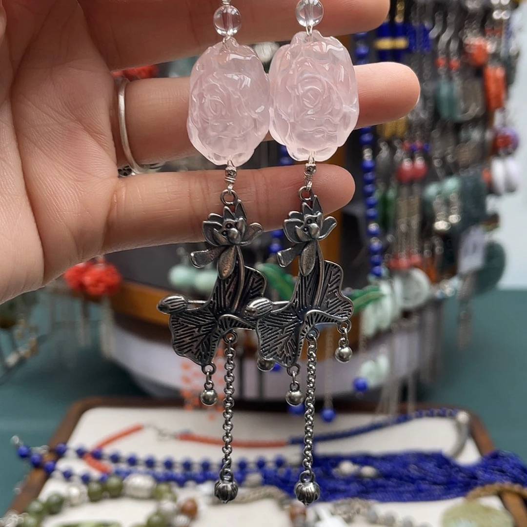 水晶耳饰未镶嵌开**想饰品