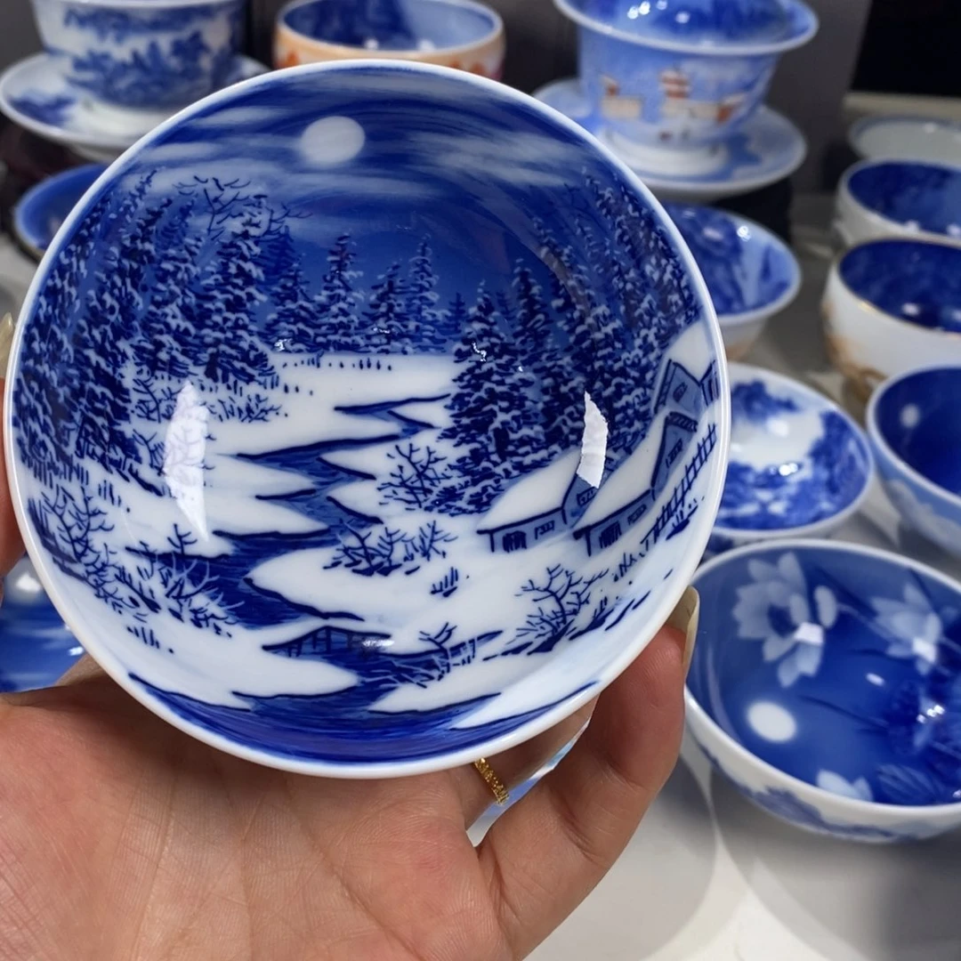 青花雪景主人杯杯