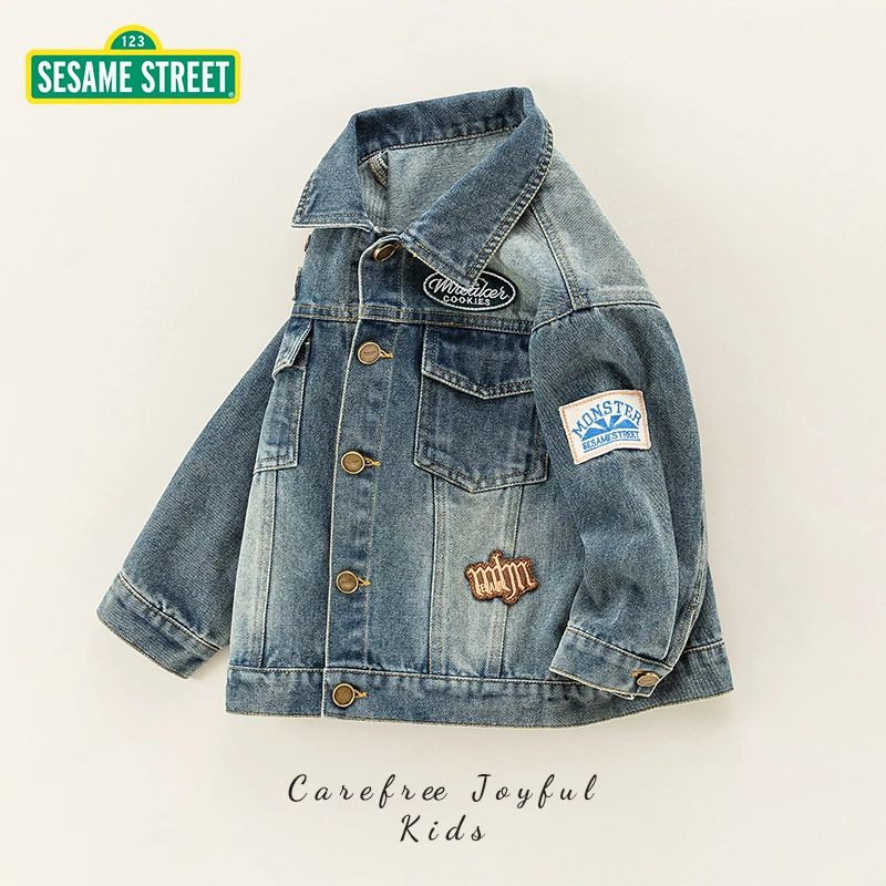 【ZH】芝麻街春季新款儿童重工洋气牛仔外套ZMCA027