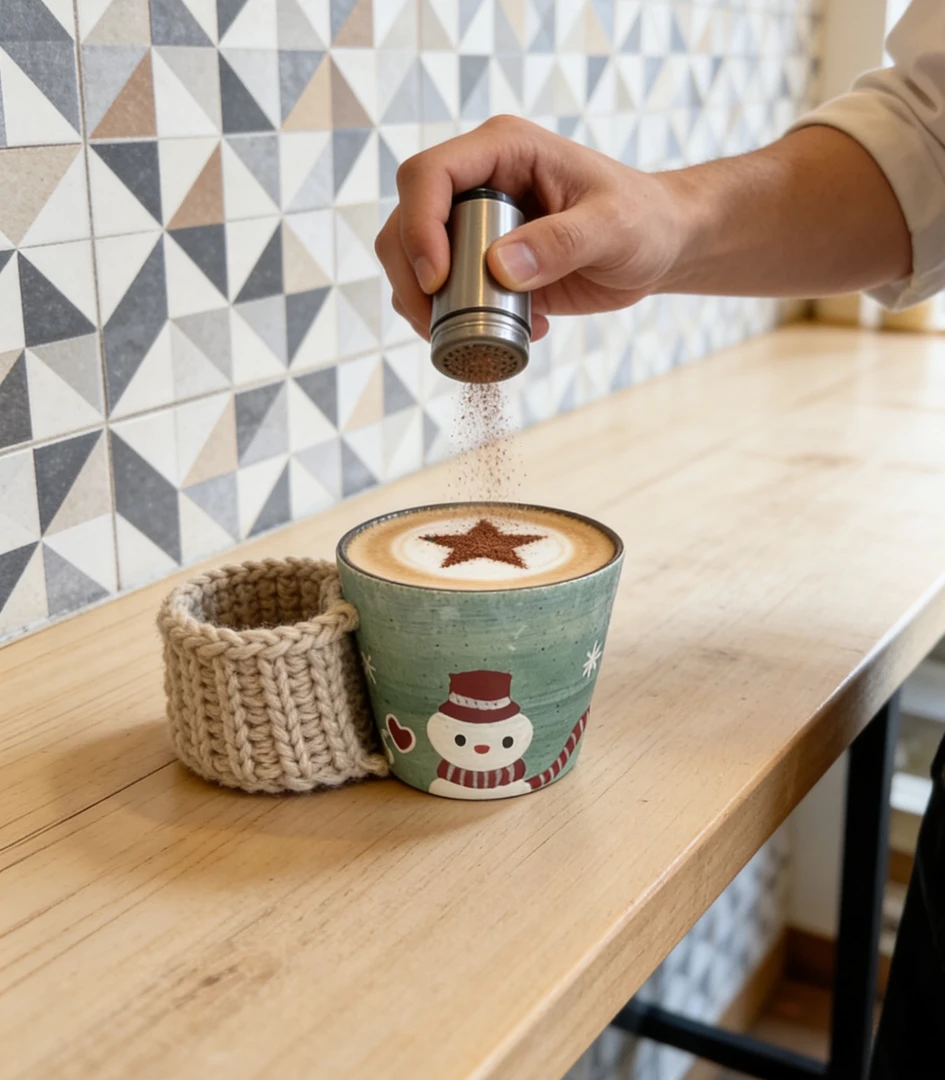 圣诞雪人手绘釉下彩绿釉猪口杯手工日式创意家用咖啡杯茶杯 MB186