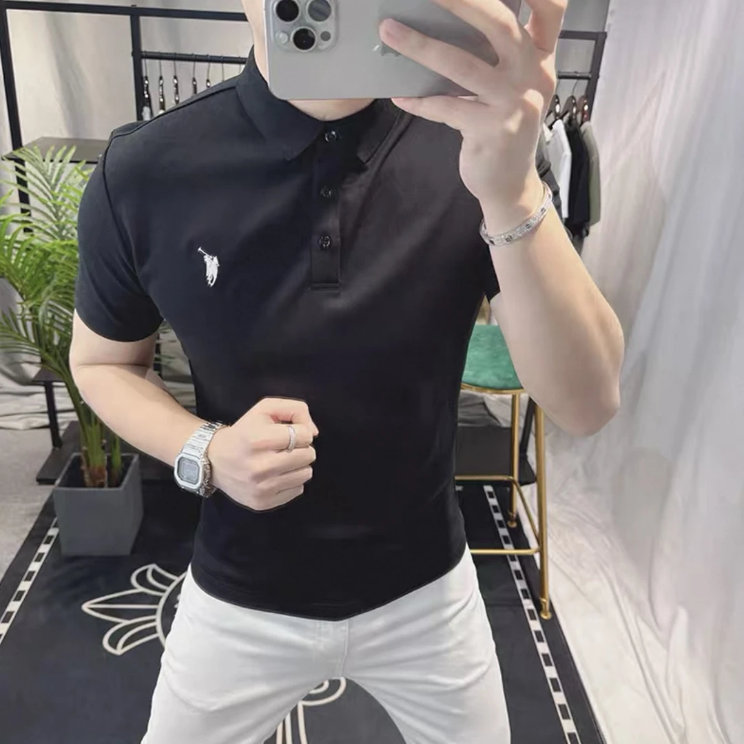 G1122夏季polo衫短袖t恤高端翻领刺绣百搭合身短袖男