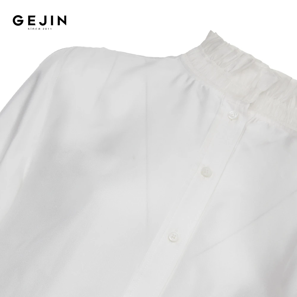 GEJIN/秋季新款领口木耳边时尚设计感优雅衬衫9412522558