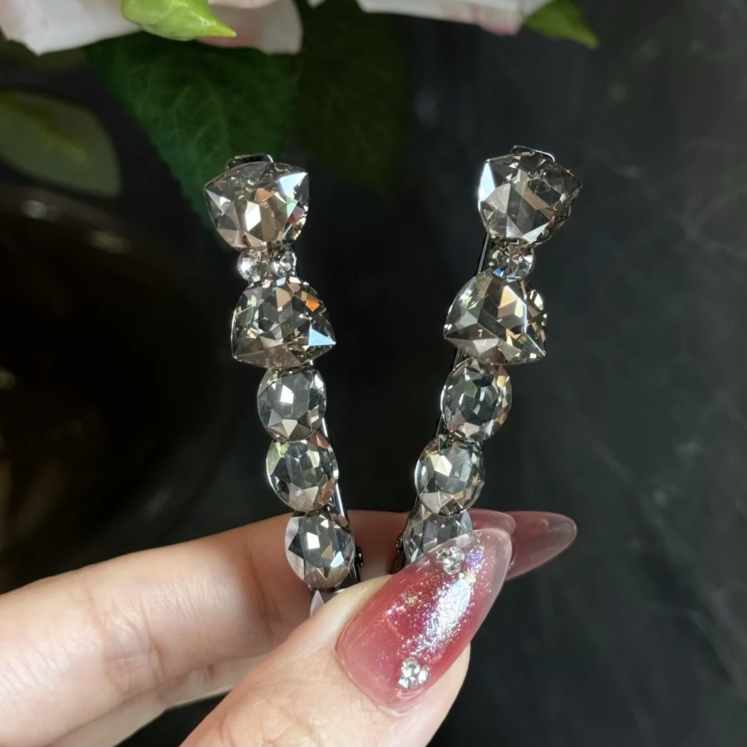 杨杨babytime 闪亮水钻蝴蝶结鸭嘴夹时尚6cm刘海夹精致前额碎发夹