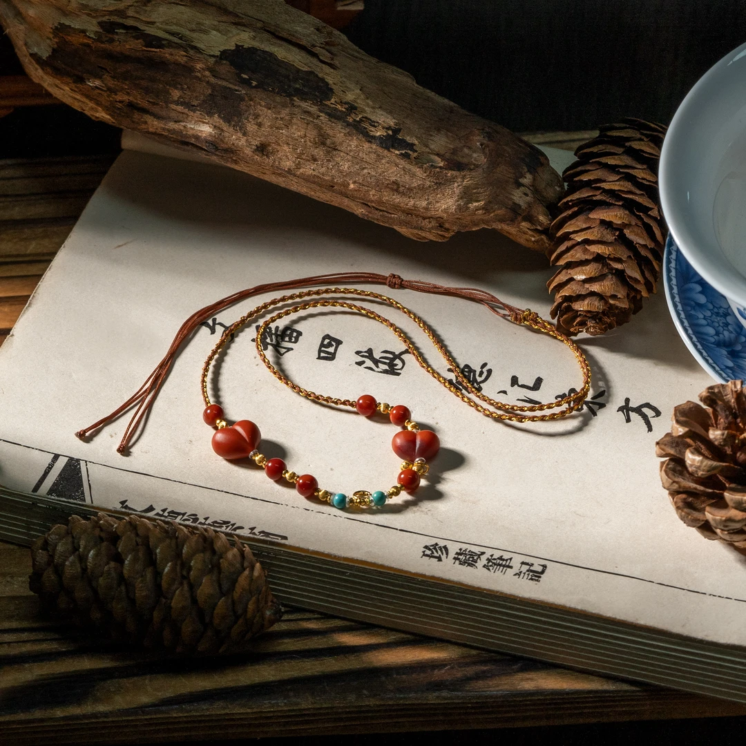 【世间臻宝】18K南红DIY屁桃项链/Q2180/多样性发/4mm/10