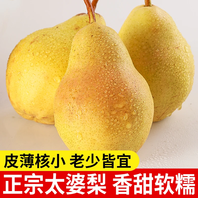 【彩箱发货】正宗烟台太婆香蕉梨放软食用现摘新鲜水果大头梨