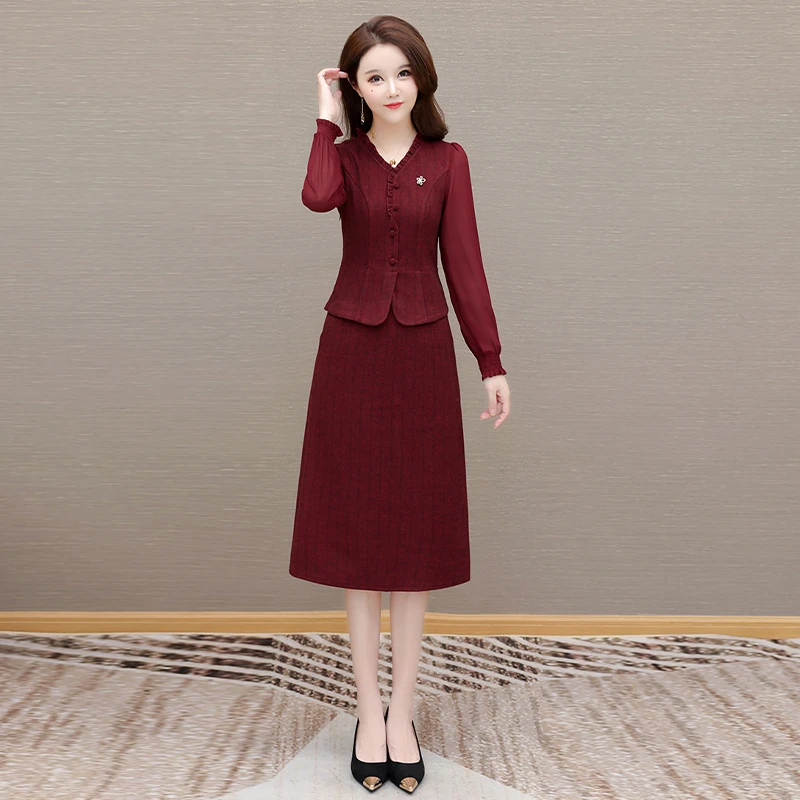 喜婆婆婚宴装长袖连衣裙2025新款礼服高端轻奢高级感妈妈气质V领