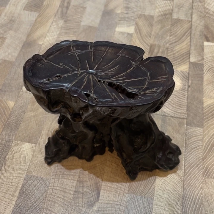 红木底座茶道具摆件