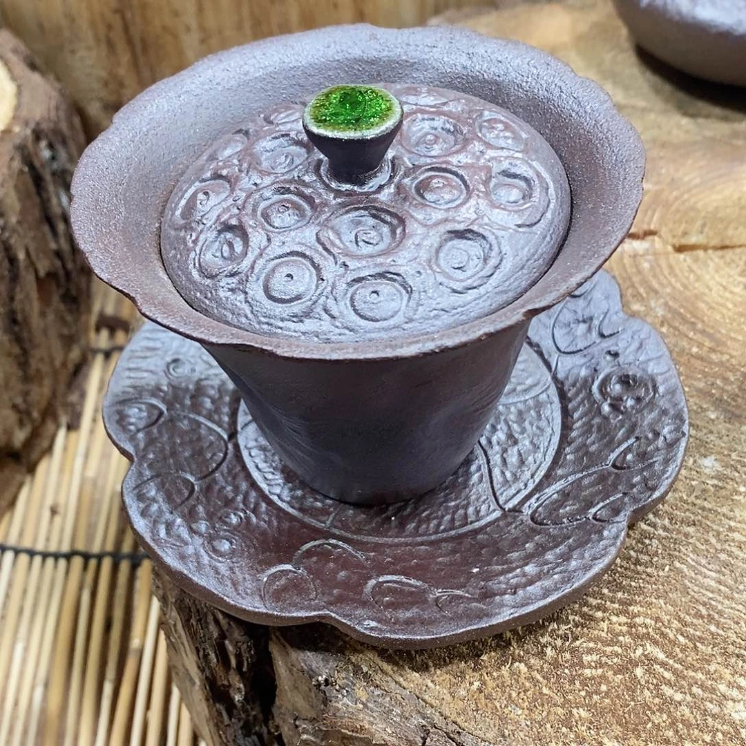 粗陶志野柴烧茶器