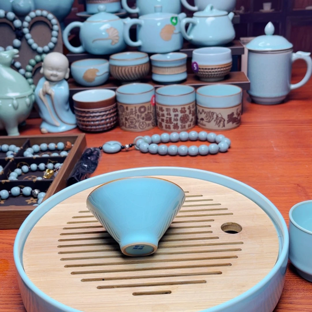 【闪购商品】摆件陶汝州单壶壶，杯，壶，杯