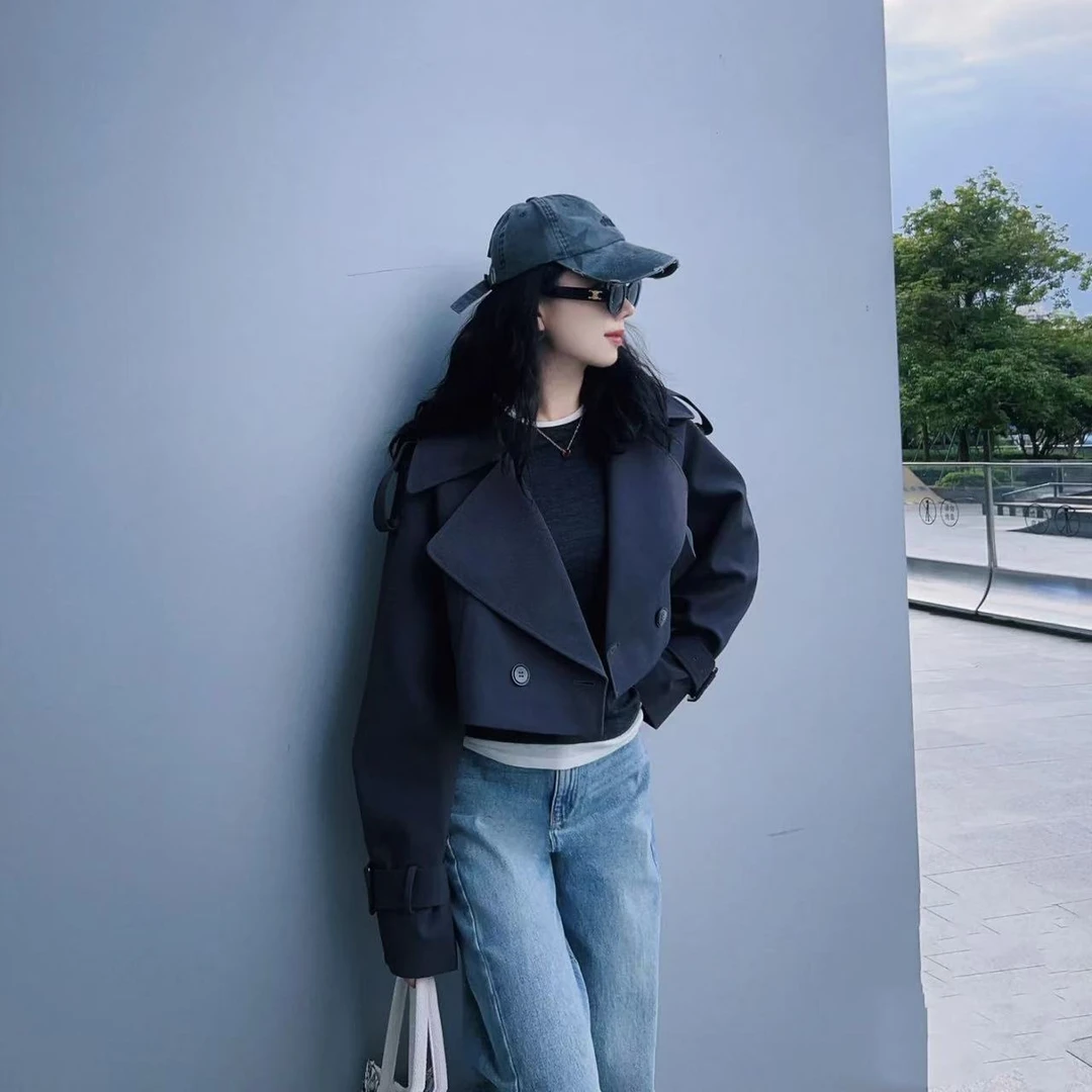 风衣-821050短款西装领气质