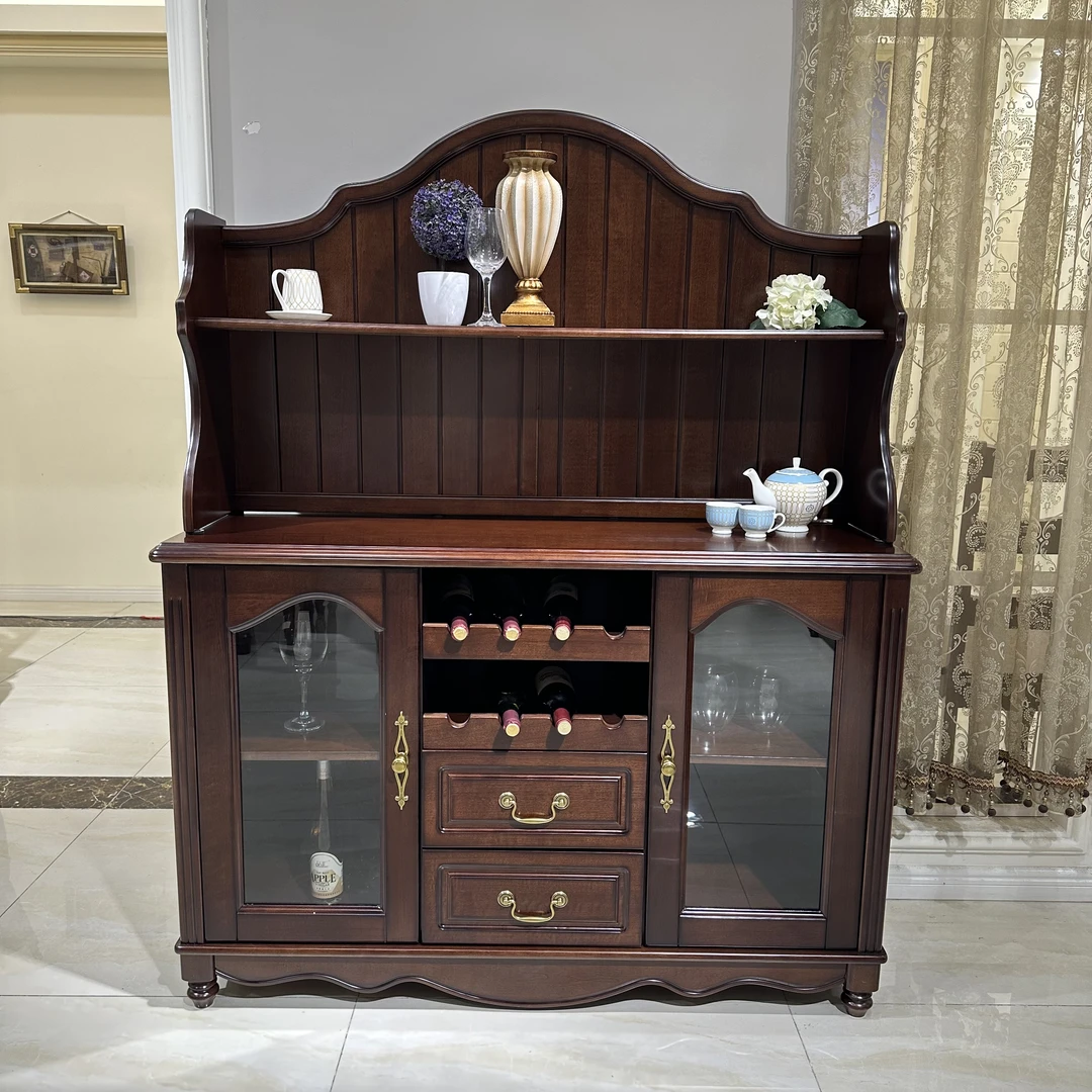 【品牌代工】庄园卡佩KP1712美式纯原木餐边柜全木酒柜环保家具