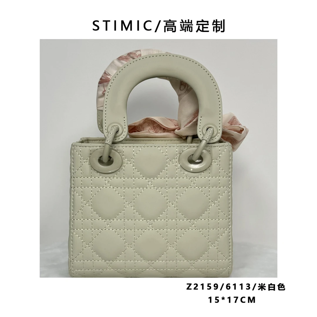 Z2159/6113/米白色订制手工蜡线时尚女士轻奢单肩斜挎包QC6113