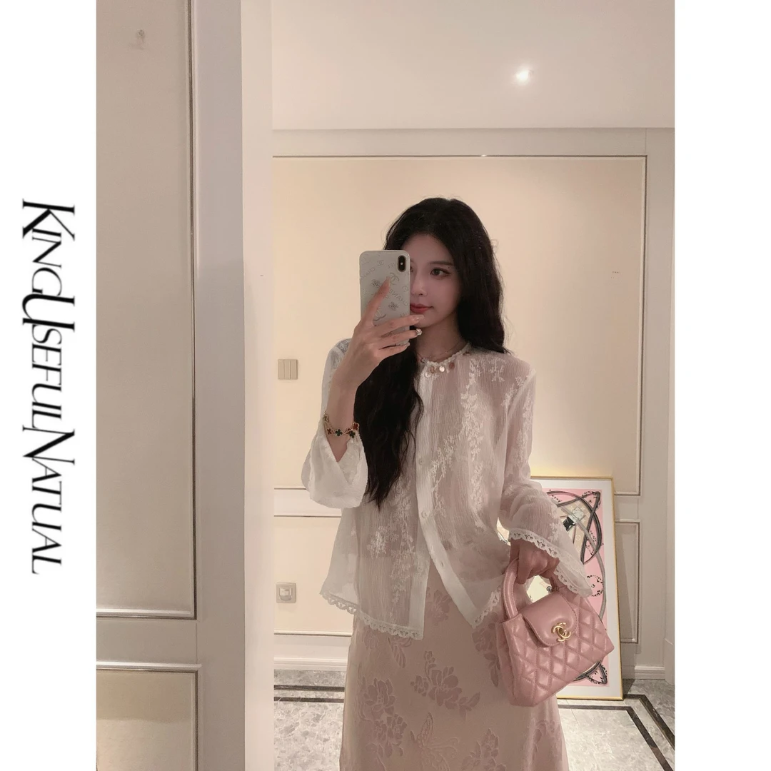 KUN【花满庭】温婉流动 立体肌理压皱盘花防晒宽松百搭春夏开衫上衣