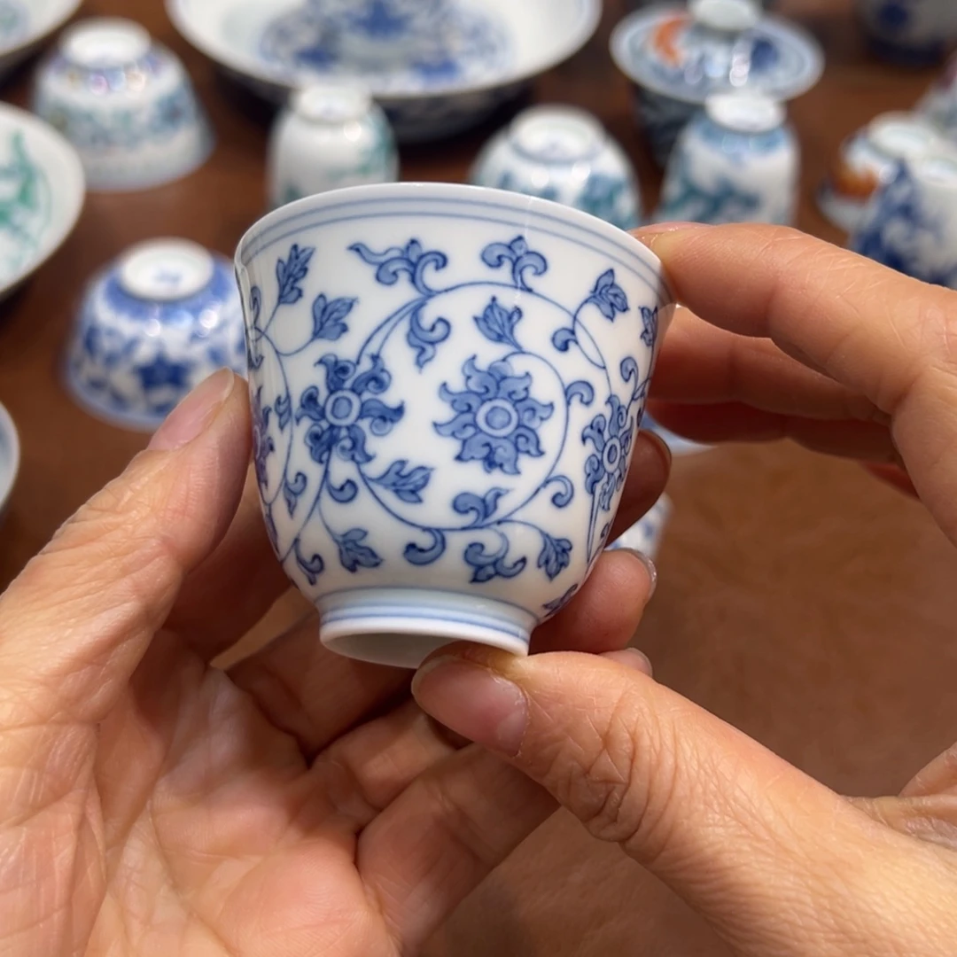 青花缠枝小杯60个毫升