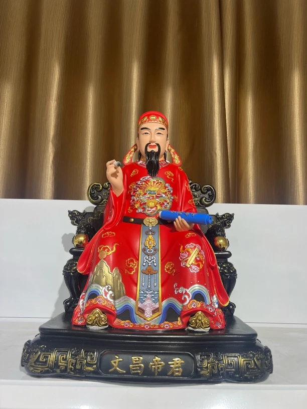 树脂红衣文昌帝君像文昌像摆件