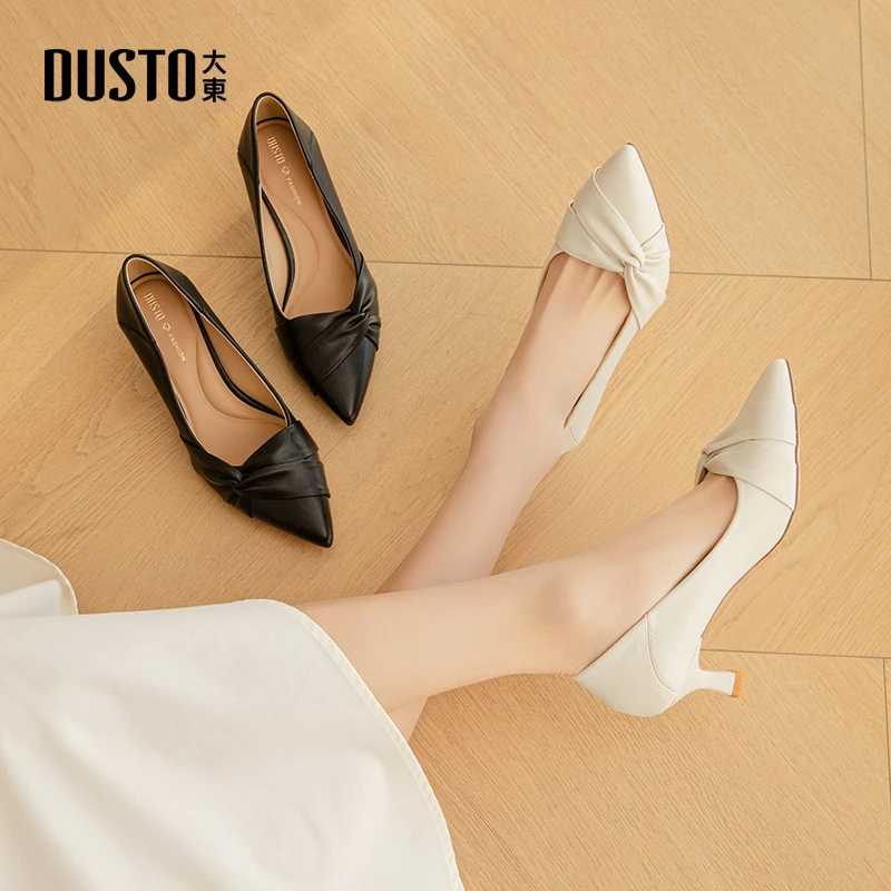 大东高跟鞋秋冬新款通勤职业尖头女鞋细跟百搭气质轻奢鞋子女3086