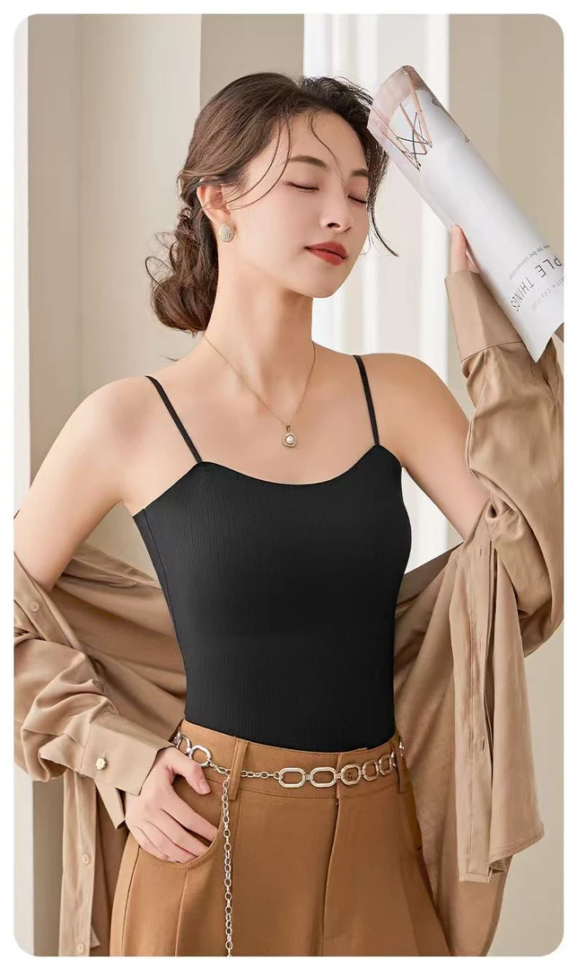 （玉姐家）固定杯无痕高弹力百搭可外穿小背心女士内衣 新选f9959