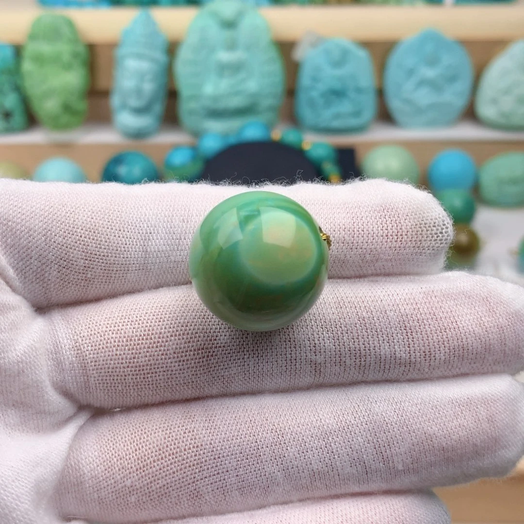 未镶嵌绿松石珠宝奇石19.7mm