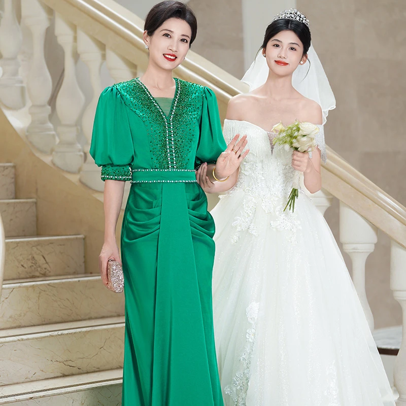 5994高端年轻喜妈妈喜婆婆婚宴礼服高级